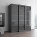 Meble Furniture Manufactured Wood Armoire Wood in Gray | 79 H x 69 W x 26 D in | Wayfair ARIA-2D120-EX-GR