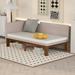 Upholstered Daybed/Sofa Bed Frame Full Size Linen-Gray