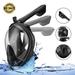 Snorkel Mask Full Face Snorkeling Mask Snorkel Set with Panoramic View and Action Camera Mount Mountdog Anti-fog and Anti-leak Design Dive Mask for Adults Black