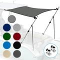 KNOX Universal T-Top Extension Bimini Tops for Boats Sun Shade Kit + Base Mounts Boat Shade Hard Top Boat Cover Canopy Adjustable Poles Marine 900D Canvas Adjustable Height 67 L x 82 W (Gray)