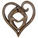 Farfi Heart Pendant Sculptures Rustic Wall Hanging Wood Heart Holding Hands Wall Decor for Home (Type 2)