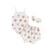 Qtinghua Infant Newborn Baby Girl Summer Clothes Floral Print Sleeveless Romper and Ruffle Shorts Headband Set 3PCS Outfits White 3-6 Months