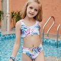 Daznico Girls Swimsuit Swimsuit Suit Holiday Bikini Piece Two Cute Print Girls Bathing Set Girls Swimwear Swimming Suits for Kids White 160