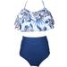 TAIAOJING Toddler Baby Girl Swimsuit Two Piece Swimwear Kids Little Ruffles Floral Print Bathing Suit Beach Wear Bikini Set 2-12Y Swimsuit 10-12 Years