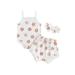 Qtinghua Infant Newborn Baby Girl Summer Clothes Floral Print Sleeveless Romper and Ruffle Shorts Headband Set 3PCS Outfits White 6-12 Months