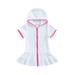 JYYYBF Cover Up for Girls Terry Swim Cover Ups Hooded Terry Kids Cover Up Bathing Suit Beach Dress 1-11 Years White 4-5 Years