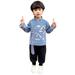 Rovga Boy Outfit Toddler Kids Girl Spring Festival Cotton Autumn Sweatshirt Lined Tops Pants Clothes Chinese Calendar New Year Winter Warm Tang Suit Outfits Set