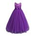 Girls 3-14T Bridesmaid Wedding Maxi Dresses Prom Dress Uccdo Princess Flower Girl Tulle Dress Pageant Ball Gown Party Swing Dress