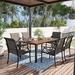 Wildon Home® Endres Rectangular 6 - Person 63.38" Long Outdoor Dining Set Metal in Gray/Brown | 63.38 W x 35.23 D in | Wayfair