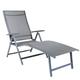 Charles Bentley - Odyssey Folding Textilene Sun Lounger 7 Position Space Saving - Grey