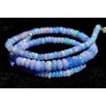 Ethiopian Opal Gemstone Beaded Necklace For Women 39Ct High Quality Natural Blue Ethiopian Opal 16Inches Length Jewellery 5x3/2x1mm