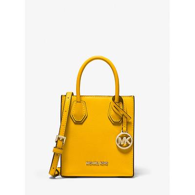 Michael Kors Mercer Extra-Small Pebbled Leather Crossbody Bag Yellow One Size