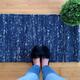 Entryway Rug Indoor Door Mat, Colorful Accent Rug, Natural Fiber Blue Small Hand Woven Boho Sisal Doormat, Welcome Indieart