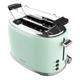 Cecotec Toast&Taste 1000 Retro Double Green 2-Slice Toaster. 980 W, 2 Wide and Short Slots of 3.8