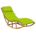 vidaXL Patio Lounge Chair Rocking Sunlounger with Cushion Sunbed Solid Teak