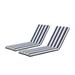 2PCS Set Chaise Lounge Cushions Outdoor with Adjustable Stripï¼Œ Replacement Lounge Chair Cushions for Outdoor Furniture Memory Foam Patio Furniture Seat Cushion Chaise Lounge Cushion Blue Striped