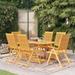 vidaXL 7 Piece Patio Dining Set Solid Teak Wood