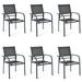 Dextrus Set of 6 Outdoor Patio Chairs Aluminum Dining Chair with Armest and Adjustable Feet for Outdoor Garden Backyard Gray