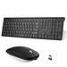 UrbanX Plug and Play Compact Rechargeable Wireless Bluetooth Full Size Keyboard and Mouse Combo for Wiko 5G supports Windows macOS iPadOS Android PC Mac Laptop Smartphone Tablet -Black