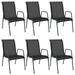 vidaXL Patio Chairs Outdoor Stack Chair for Patio Steel and Textilene Black