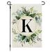 Jikolililili Monogram Letter K Garden Flag Floral 12x18 Inch Double Sided for Outside Small Burlap Family Last Name Initial Yard Flag