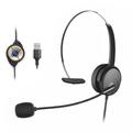 Tomfoto OY131 Single Ear Headset USB Headphones Head-mounted Computer Headphone for RightLeft Ear Call Center Headsets with in-Cord Control