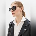 Gucci Accessories | Gucci Gg0654s 001 Square Gucci Sunglass Black And Antique Gold Frame Grey Lens | Color: Black/Gold | Size: Os