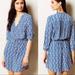 Anthropologie Dresses | Anthro Maeve Blue Aztec Blouson Pleated Top Dress /S/ | Color: Black/Blue | Size: S