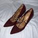 Coach Shoes | Coach Burgundy Python Heels 35 | Color: Red | Size: 5