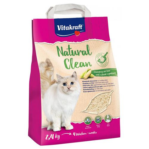 2x 2,4kg Natural Clean Maisstreu Vitakraft Katzenstreu
