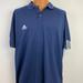 Adidas Shirts | Adidas Shirt Mens Large Blue Polo Long Sleeve 1/4 Button Up Collared Stripes | Color: Blue/White | Size: L