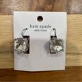 Kate Spade Jewelry | Kate Spade- Square Crystal Leverback Drop Earrings- Clear/Silver- Nwt | Color: Silver | Size: Os