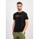 T-Shirt ALPHA INDUSTRIES "ALPHA Men - T-Shirts Alpha Label T Metal" Gr. S, rot (black, metal red) Herren Shirts T-Shirts