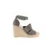 Treasure & Bond Wedges: Espadrille Platform Boho Chic Gray Print Shoes - Women's Size 9 - Open Toe