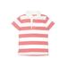 Crewcuts Short Sleeve Polo Shirt: White Print Tops - Kids Girl's Size X-Small