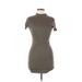 Brandy Melville Casual Dress - Bodycon Mock Short sleeves: Green Print Dresses