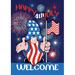 Toland Home Garden Toland Patriotic Gnome Welcome Inch 4th of July Flag Patriotic Double Sided Metal in Blue/Red/White | 40 H x 28 W in | Wayfair