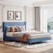 Walker Edison Queen Bed by Wayfair TM Upholstered, Metal in Blue XD-191