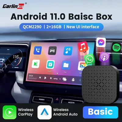CarlinKit-Boîtier TV sans fil Android 11 CarPlay AI Box Netflix YouTube WiFi Audi VW Skoda
