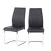 Ivy Bronx Hampshire PU Dining Chair Set - Minimalist Design, Chrome-Plated Metal Frame Faux Leather/Upholstered in Black | Wayfair