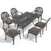 Bloomsbury Market Amayas Rectangular 6 - Person 58.26" L Aluminum Outdoor Dining Set Metal in Black | 58.27 W x 34.65 D in | Wayfair