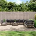 Ebern Designs vidaXL 11 Piece Patio Lounge Set w/ Cushions Anthracite Poly Rattan Synthetic Wicker/All - Weather Wicker/Metal/Wicker/Rattan | Wayfair