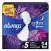 Always Radiant Feminine Pads For Women Size 5 Extra Heavy Overnight Absorbency Multipack With Flexfoam With Wings Scented 18 Count x 3 Packs (54 Count total)