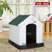 CL.HPAHKL Outdoor Large Dog Houseï¼ŒDurable Waterproof Plastic Dog House with Vent and Raised Floor Large Dog House for Small to Large Sized Dogs Easy to Assemble (GREEN 27 L*28 W*25 H)