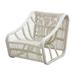 32 Inch Accent Chair, Woven Wicker, Curved Back, Sleigh Base, Modern, White - 27.5 H x 27.5 W x 31.5 L Inches