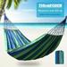 Double Hammock 2 Person Cotton Canvas Hammock 450lbs Portable Camping Hammock with Carrying Bag for Patio Porch Garden Backyard Lounging Outdoor/ Indoor(Blue)