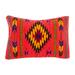 Novica Handmade Zapotec Arrows In Coral Wool Cushion Cover