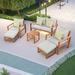 Outdoor Patio 6-Piece Conversation Set, Sectional Garden Seating Groups Chat Set with Ottomans & Cushions, for Backyard, Grey