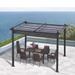 10x10 Ft Outdoor Patio Retractable Gazebo with Adjustable Sling Canopy