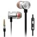 Earphones Wired in Ear Earbud Headphones Strong Bass Noise Isolating Ear Buds 3.5mm Jack Tangle-Free Cord Compatible with Tablet Laptop iPhone iPad Smartphones Silver Black